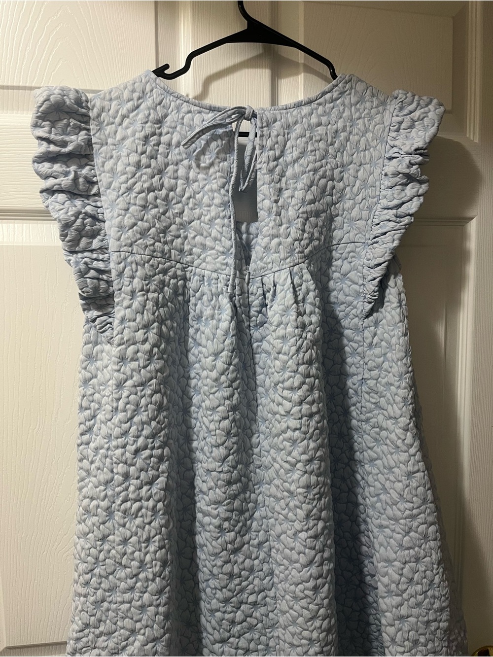 easel Light Blue Ruffle-Sleeve Mini Dress - Picture 5 of 5